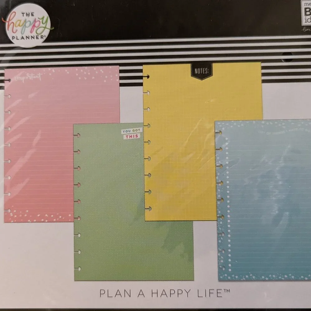 NWT Happy Planner 40 pgs 'Important' Multi Color Classic Sheet Filler Paper Pack